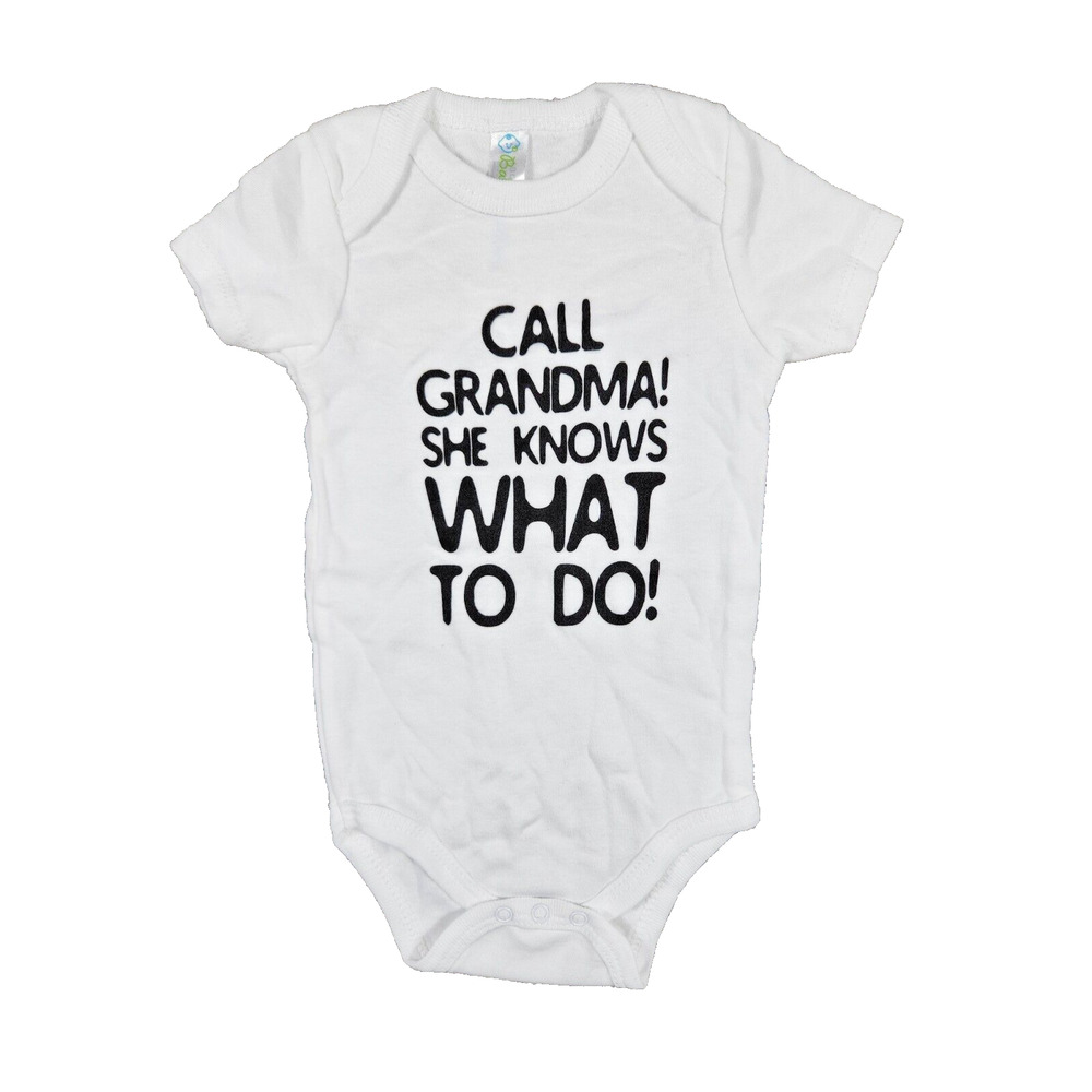 Infant Call Grandma Short Sleeve One Piece Snap Crotch Shirt Unisex Size Newborn